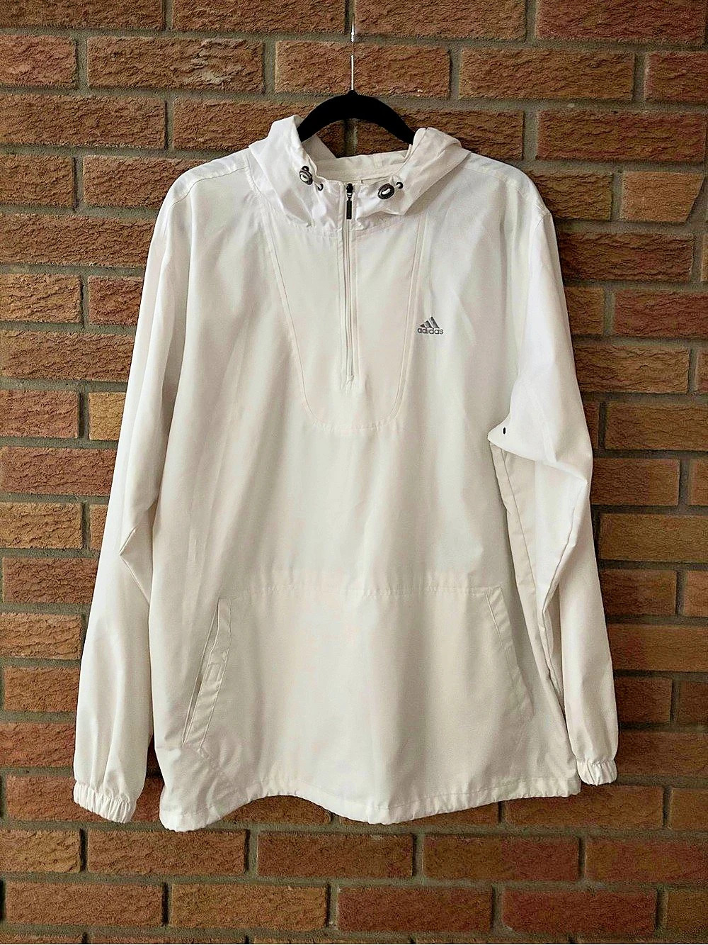 Vintage Y2K Adidas White Pullover Windbreaker Like New